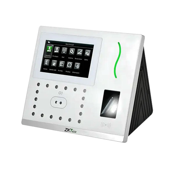Terminal premium ZKTeco G3 Pro con pantalla 2.8 y conectividad 4G para control de asistencia