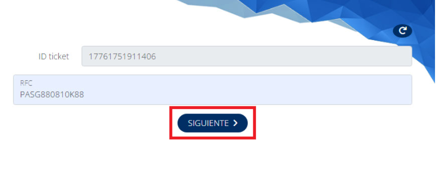 Pantalla para ingresar RFC en el portal de facturación